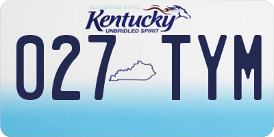 KY license plate 027TYM