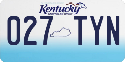 KY license plate 027TYN