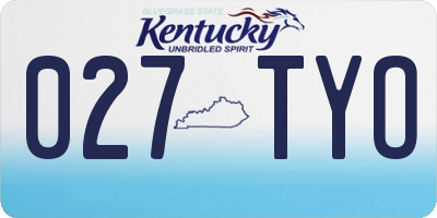 KY license plate 027TYO