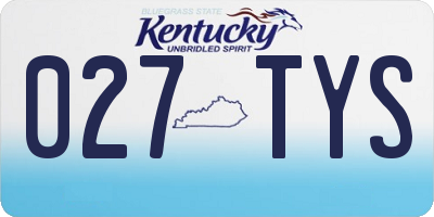 KY license plate 027TYS