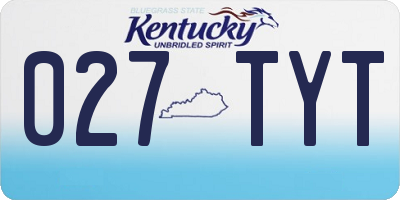 KY license plate 027TYT
