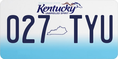KY license plate 027TYU