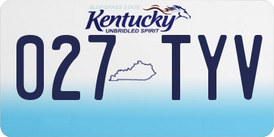KY license plate 027TYV