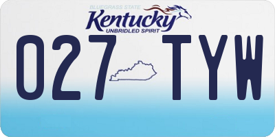 KY license plate 027TYW