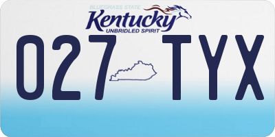 KY license plate 027TYX