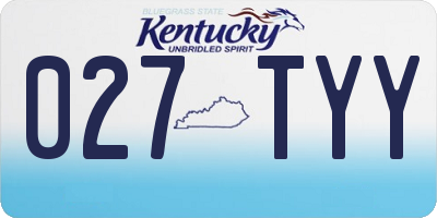 KY license plate 027TYY