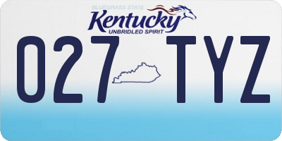 KY license plate 027TYZ