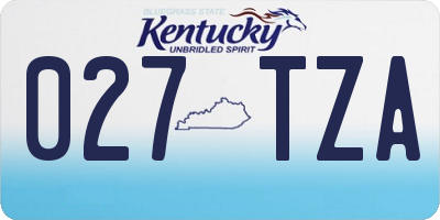 KY license plate 027TZA