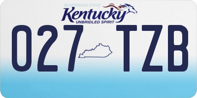 KY license plate 027TZB