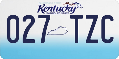 KY license plate 027TZC