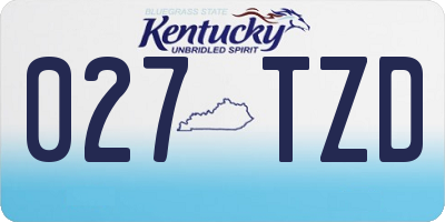 KY license plate 027TZD