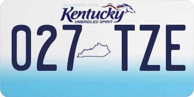 KY license plate 027TZE