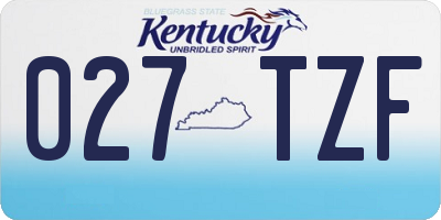 KY license plate 027TZF