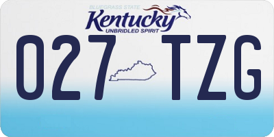 KY license plate 027TZG