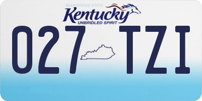 KY license plate 027TZI
