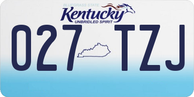 KY license plate 027TZJ