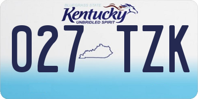 KY license plate 027TZK