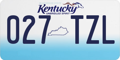 KY license plate 027TZL
