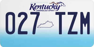 KY license plate 027TZM
