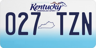 KY license plate 027TZN