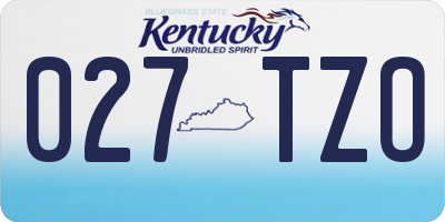 KY license plate 027TZO