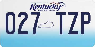 KY license plate 027TZP