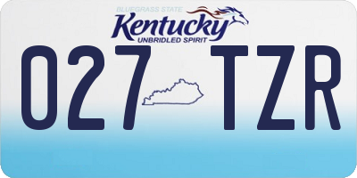KY license plate 027TZR