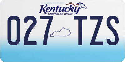 KY license plate 027TZS