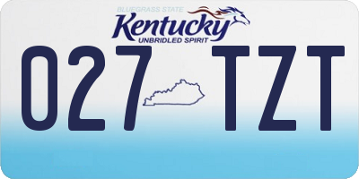 KY license plate 027TZT