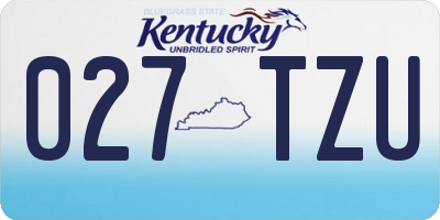 KY license plate 027TZU
