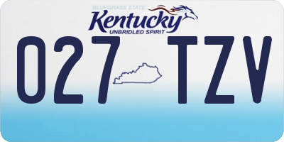 KY license plate 027TZV