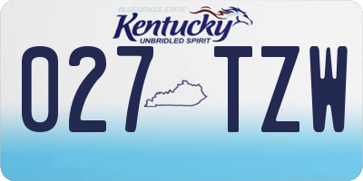 KY license plate 027TZW