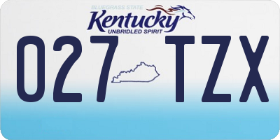 KY license plate 027TZX