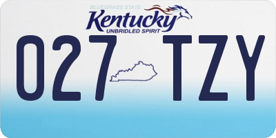 KY license plate 027TZY
