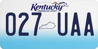 KY license plate 027UAA