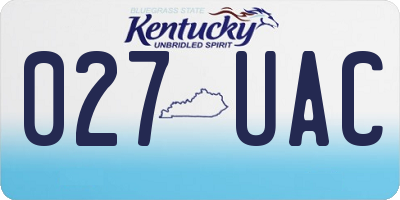 KY license plate 027UAC