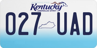 KY license plate 027UAD