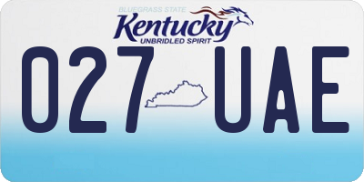 KY license plate 027UAE