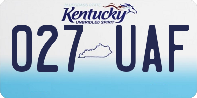 KY license plate 027UAF
