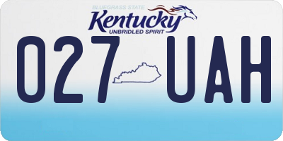KY license plate 027UAH