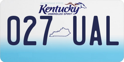 KY license plate 027UAL