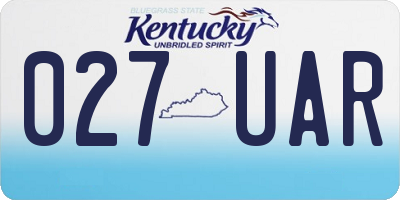 KY license plate 027UAR