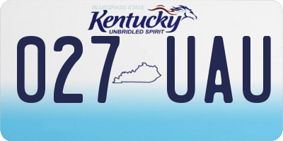 KY license plate 027UAU