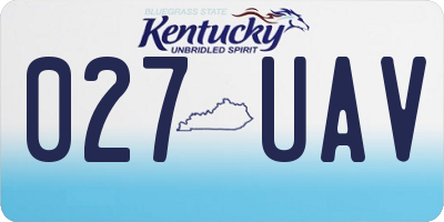 KY license plate 027UAV