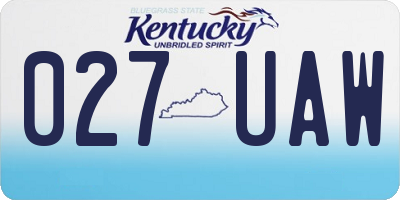 KY license plate 027UAW