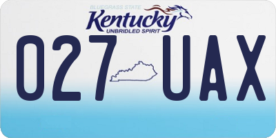 KY license plate 027UAX