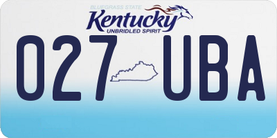 KY license plate 027UBA