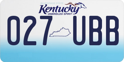 KY license plate 027UBB