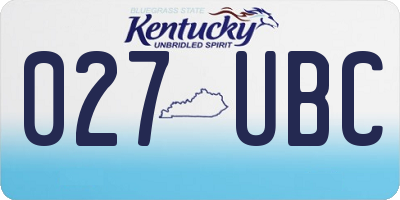 KY license plate 027UBC