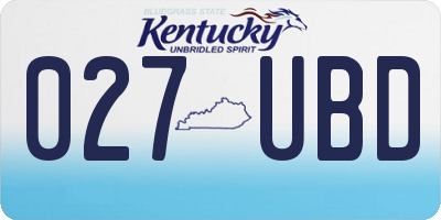 KY license plate 027UBD